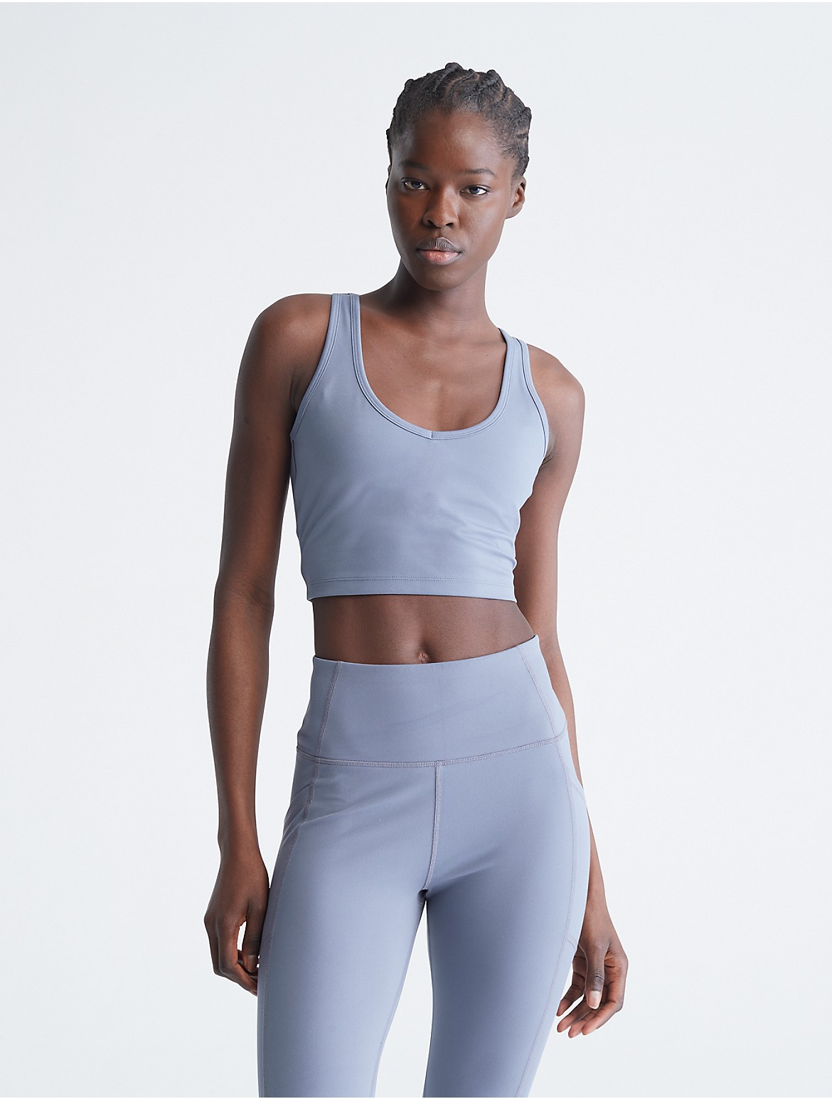 Calvin Klein Women's Performance Embrace Low Impact V-Neck Strappy Sports Bra - Grey - XL