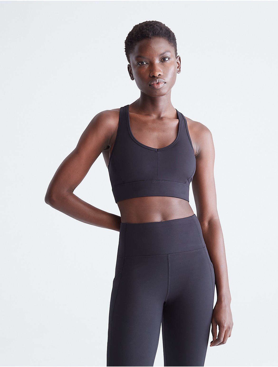 Calvin Klein Women's Performance Embrace Medium Impact Sports Bra - Black - XL