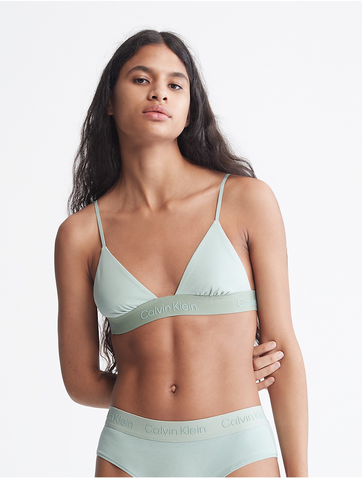 Calvin Klein Women's Standards Unlined Triangle Bralette - Green - XL