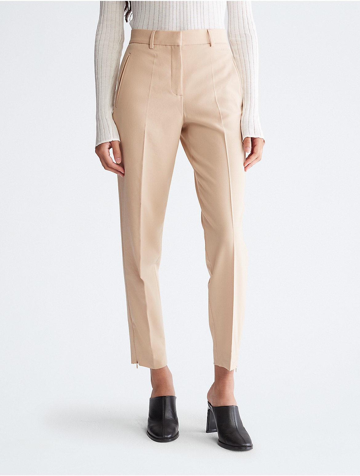 Calvin Klein Women's Tapered Cropped Ankle Pants - Brown - 32