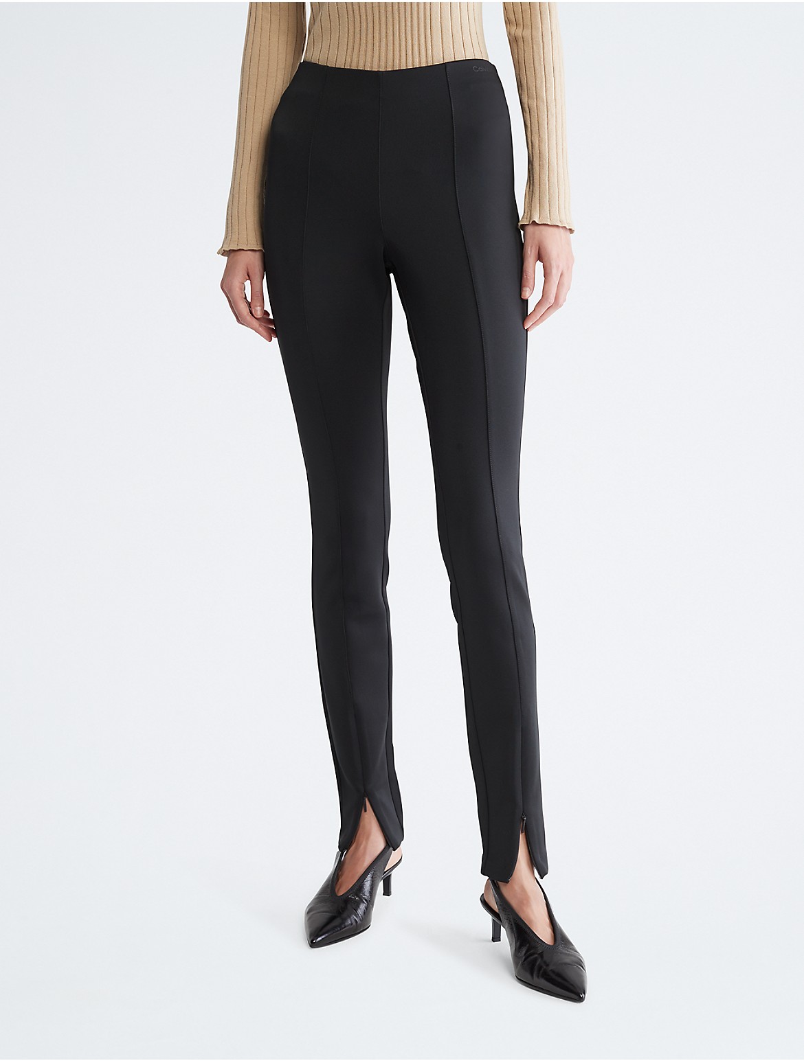 Calvin Klein Women's Technical Knit Skinny Leggings - Black - 32