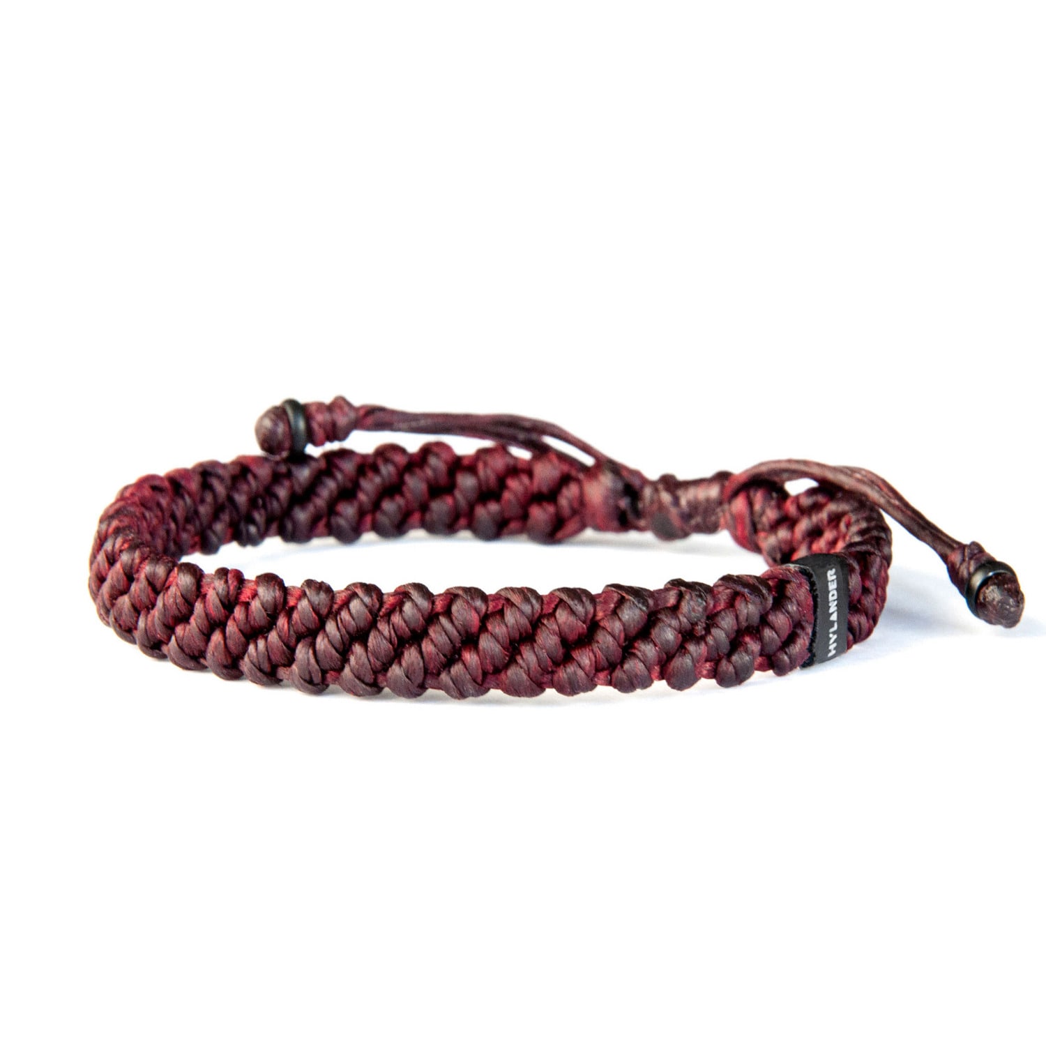 Chunky Red Wine Rope Bracelet For Men Handmade Of Cord & Stainless Steel - Red Harbour UK Bracelets