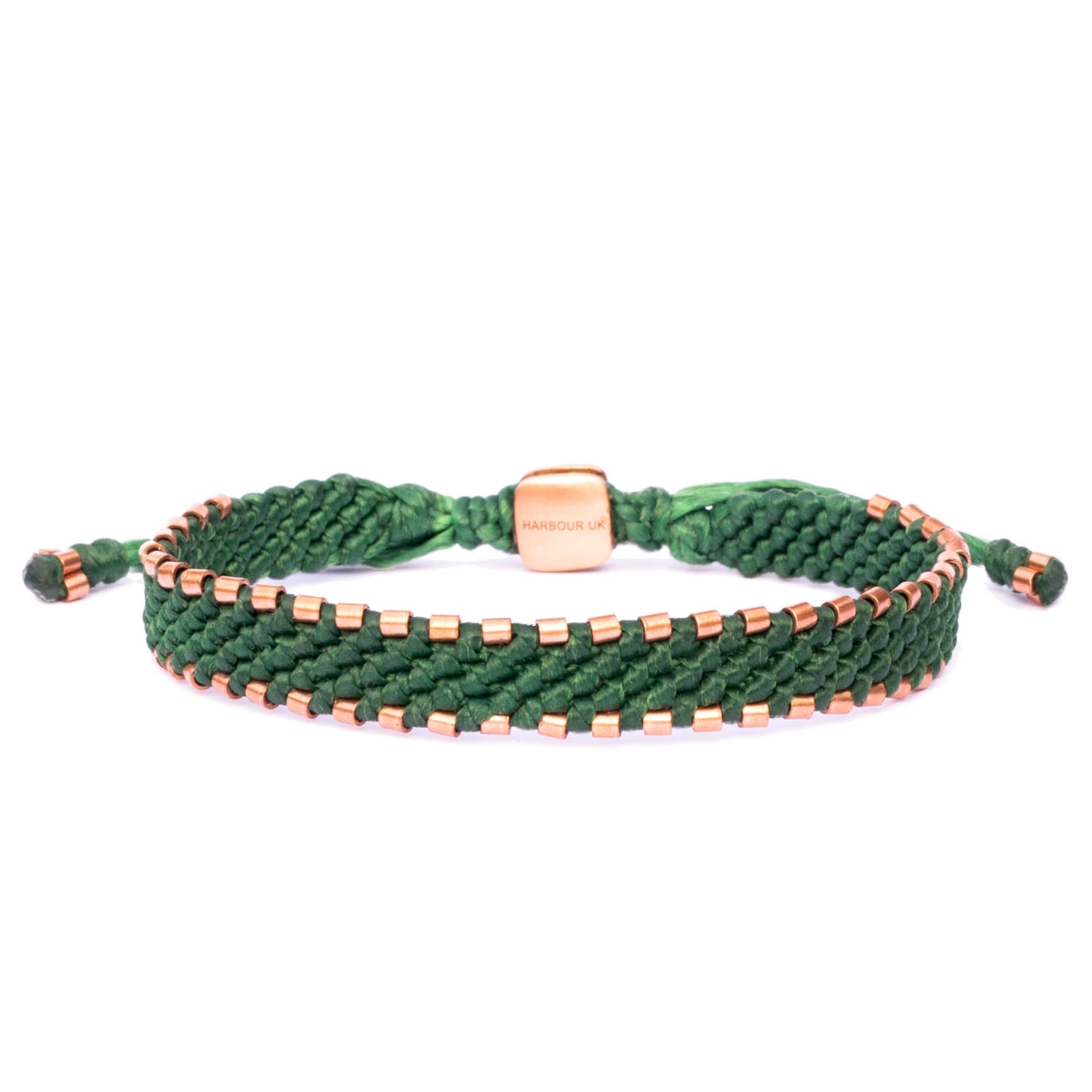 Copper & Vegan Green Rope Mens Bracelet - Green Harbour UK Bracelets