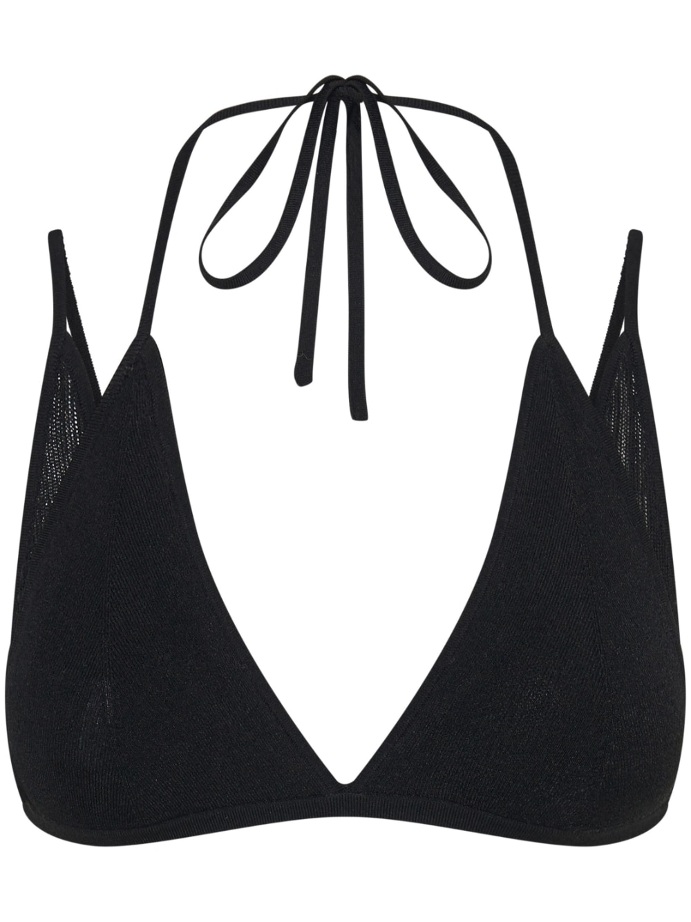 Dion Lee butterfly-style mesh bra - BLACK