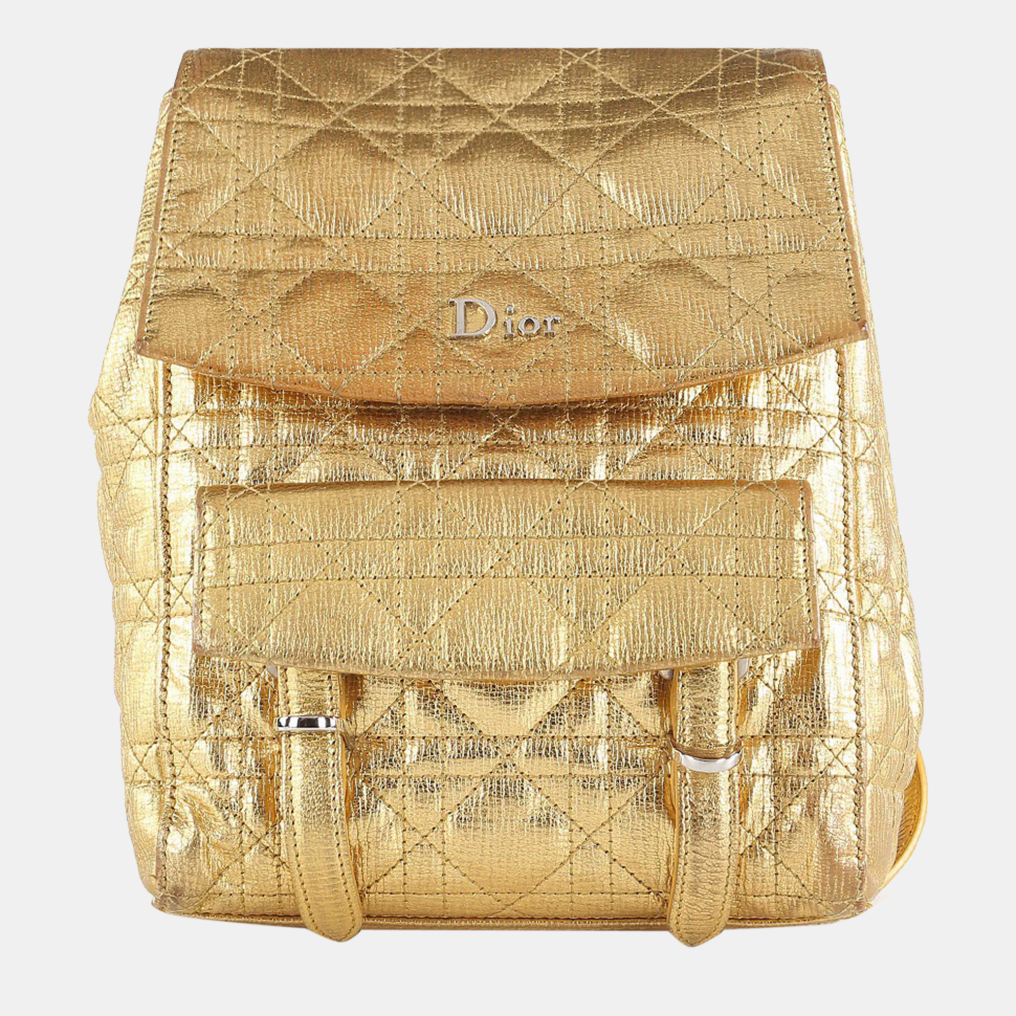 Dior Gold Leather Stardust Cannage Backpack