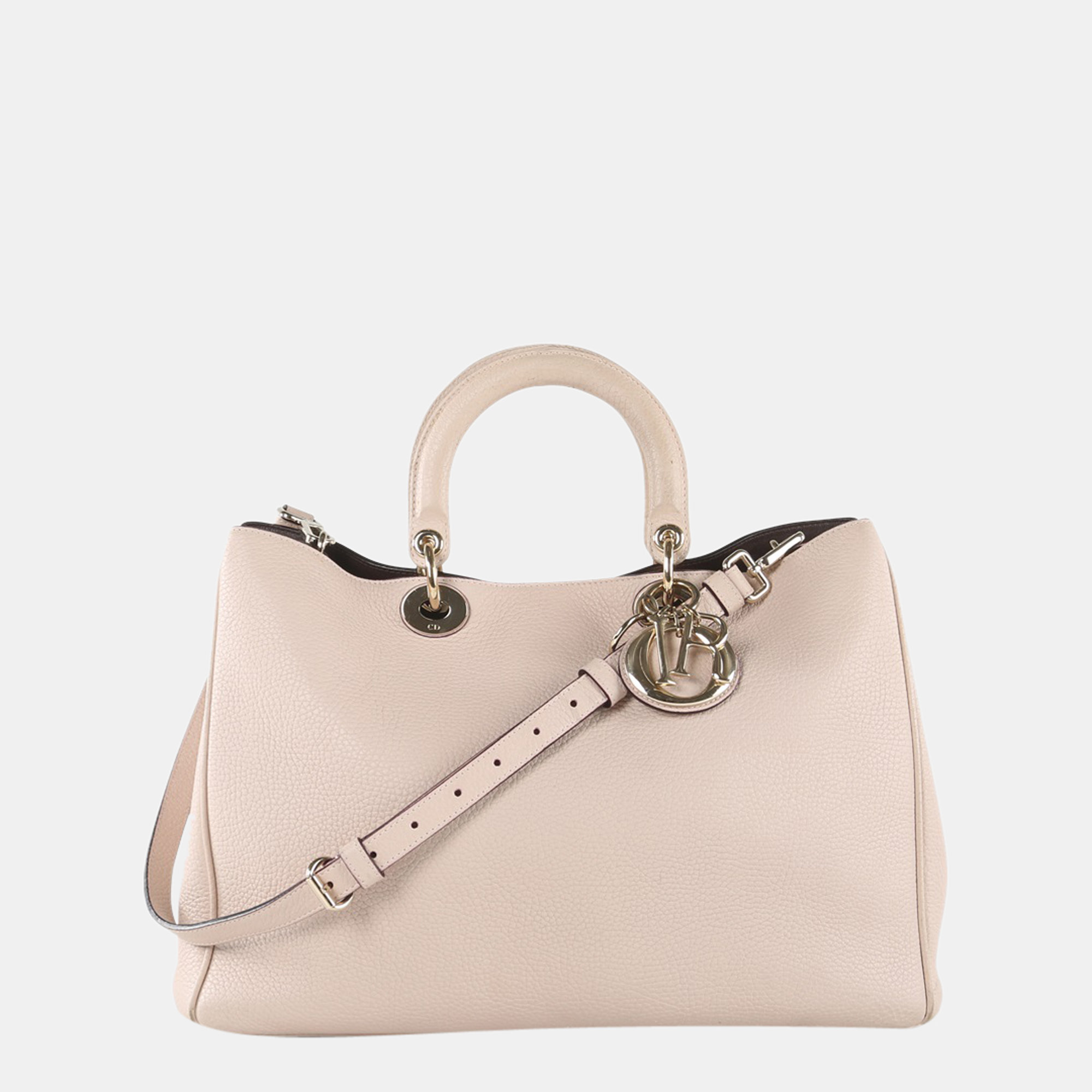 Dior Light Pink Leather Diorissimo Medium Bag
