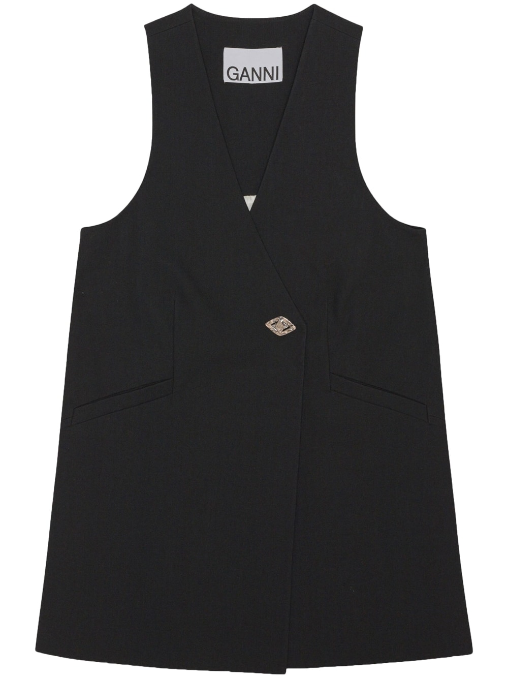 GANNI sleeveless blazer dress - Black