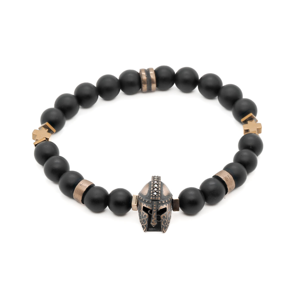 Gold / Black Black Vibe Men's Gladiator Bracelet Ebru Jewelry
