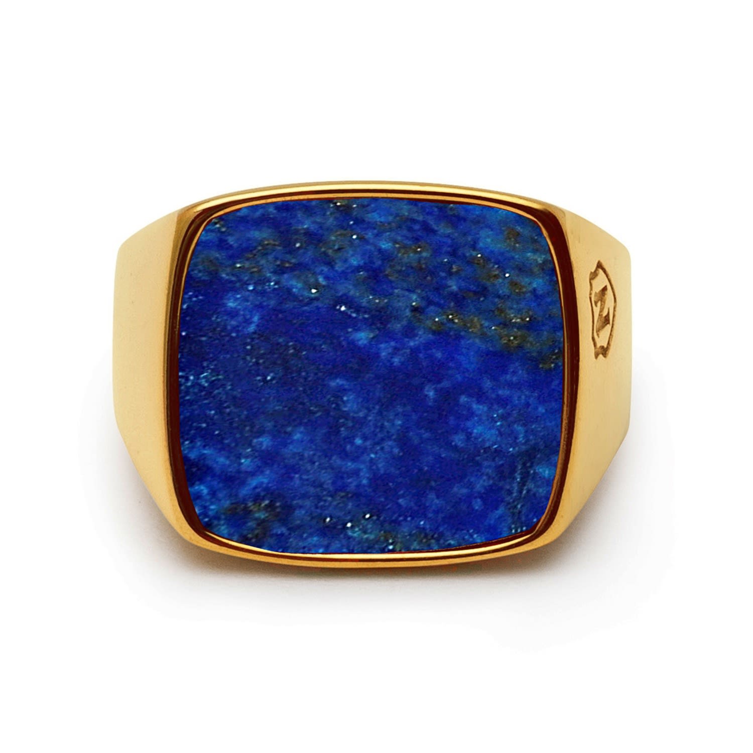 Gold / Blue Men's Gold Signet Ring With Blue Lapis Nialaya Jewelry