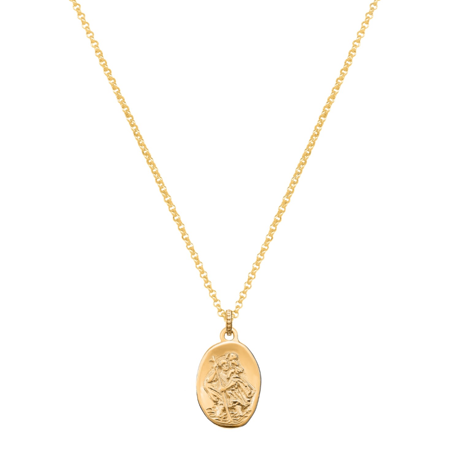 Gold Men St. Christopher Story Necklace Dower & Hall