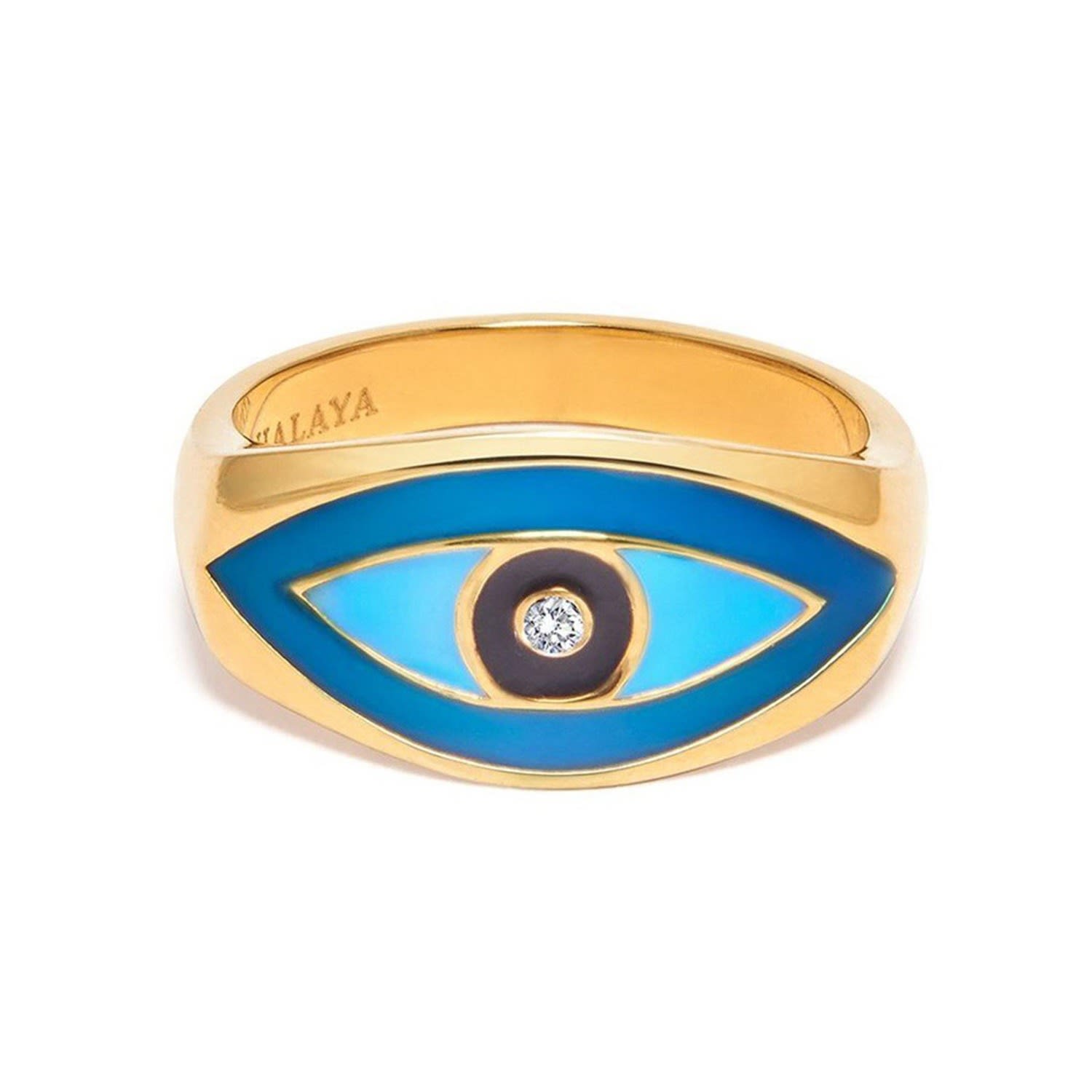 Gold Men's Large Evil Eye Ring Nialaya Jewelry