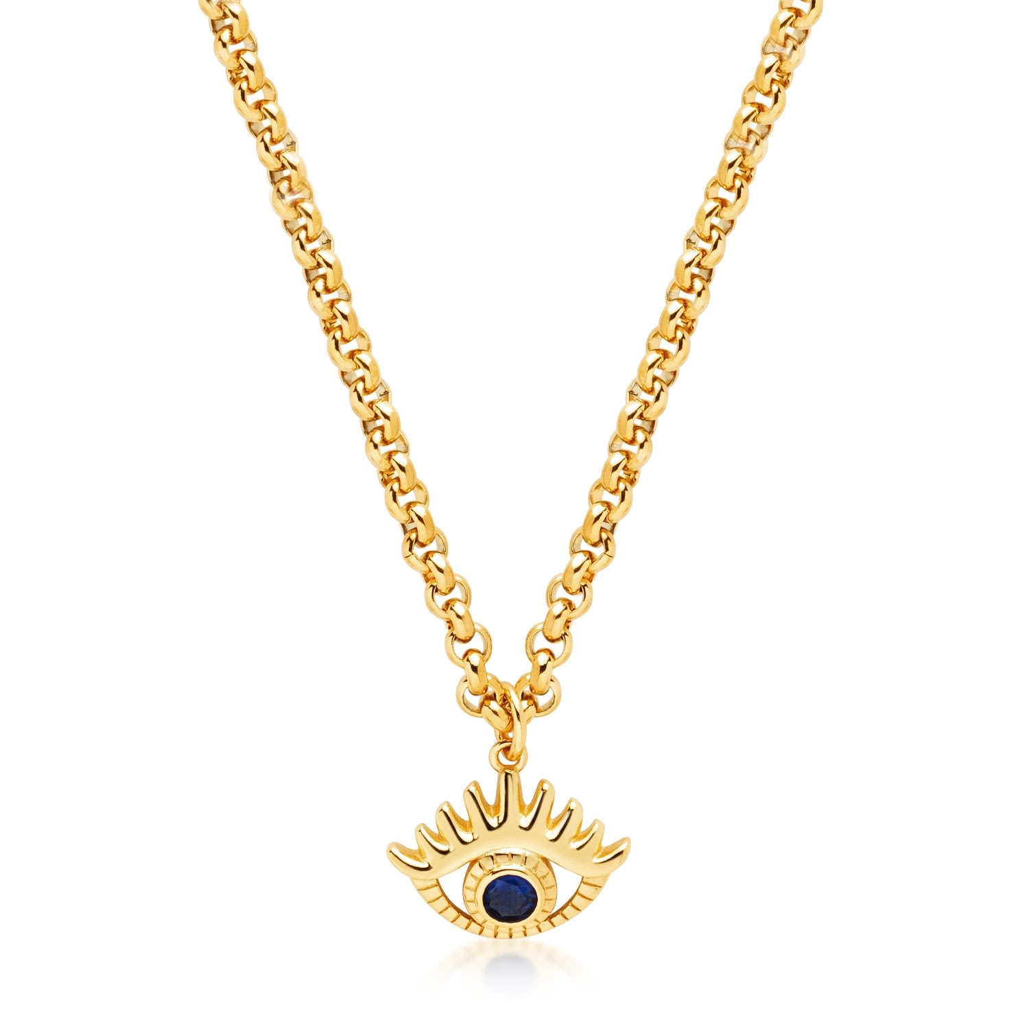 Gold Men's Necklace With Mini Evil Eye Pendant Nialaya Jewelry