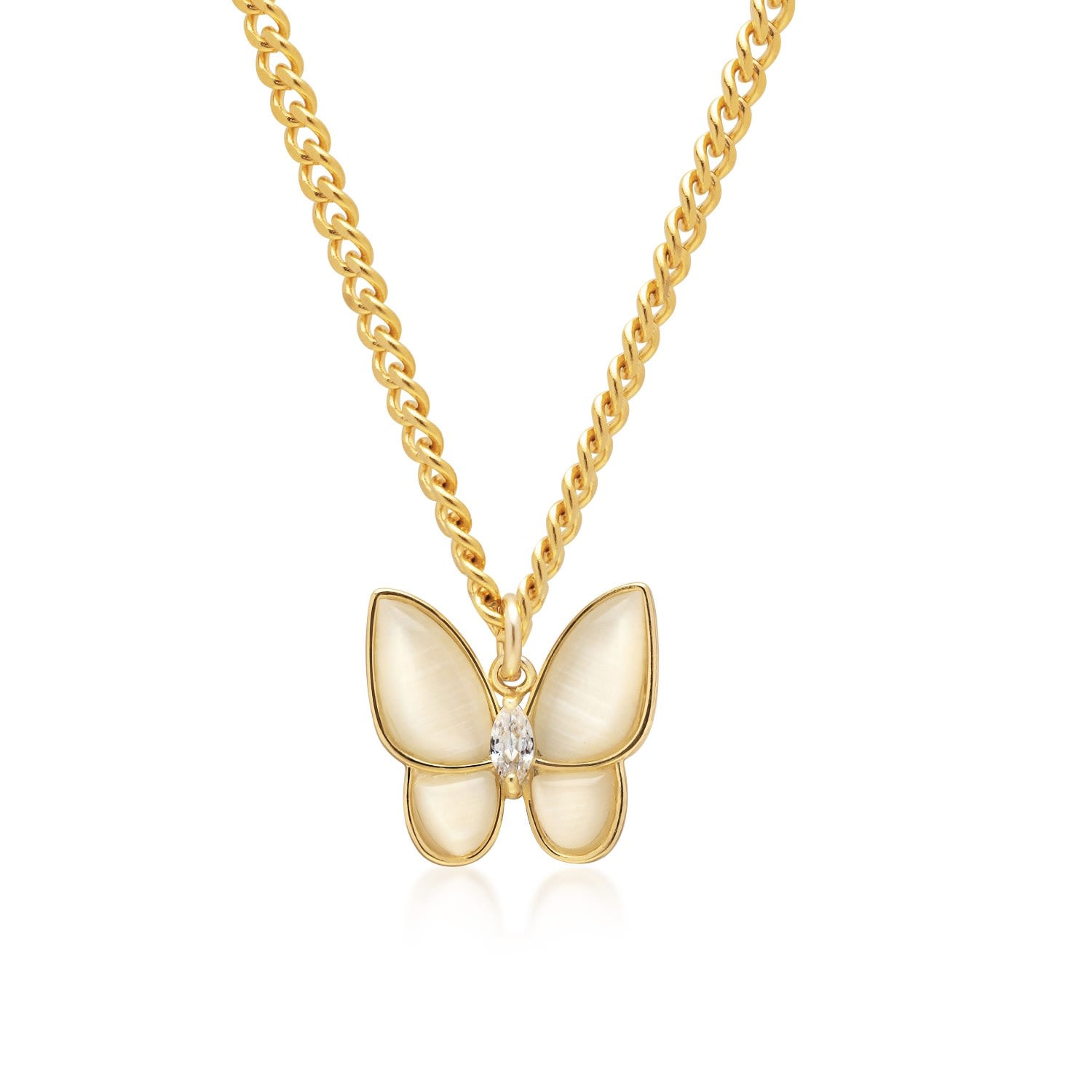 Gold Mens Necklace With Statement Butterfly Pendant Nialaya Jewelry