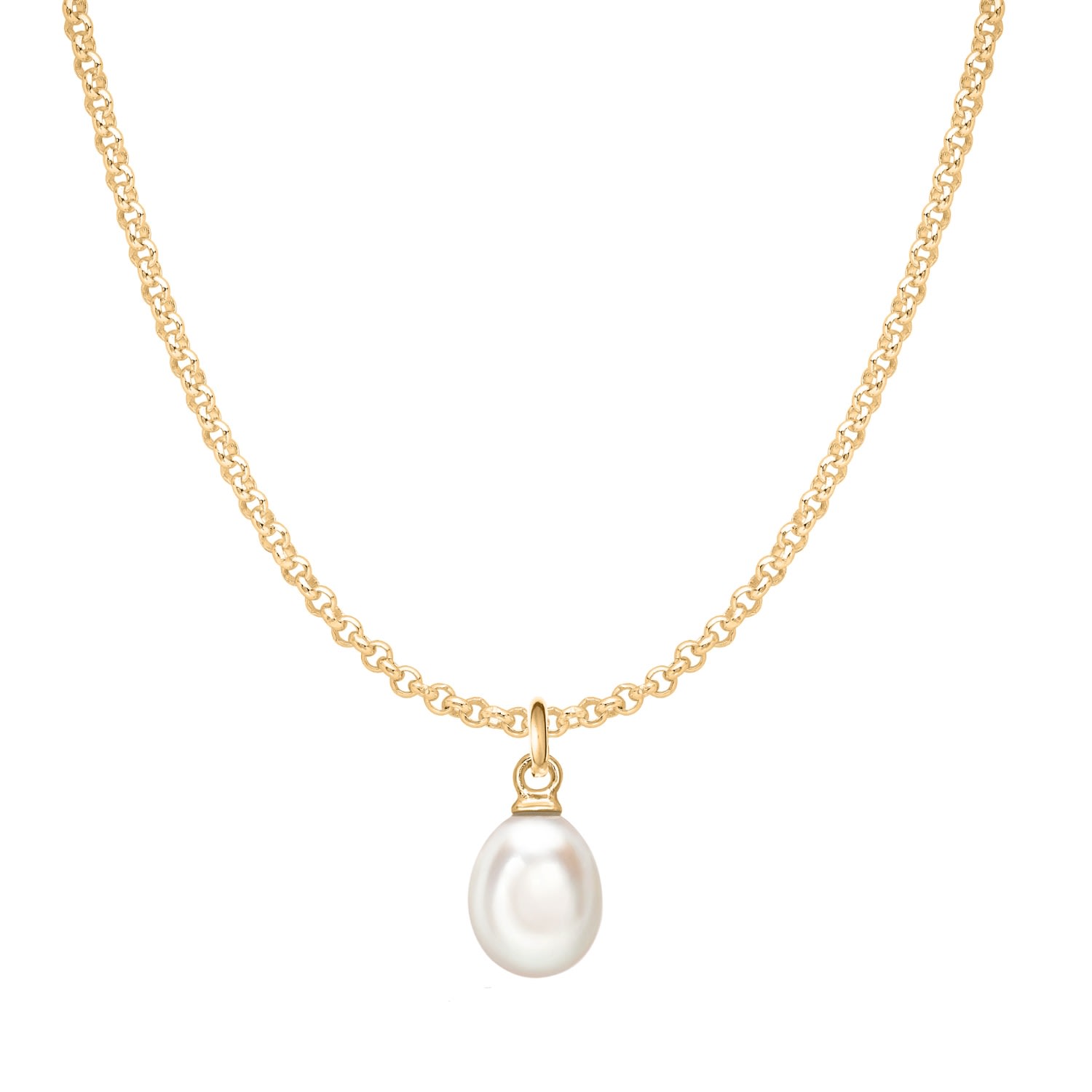 Gold Mens Oval Pearl And Vermeil Necklace Dower & Hall