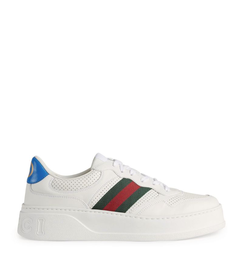 Gucci Leather Web Sneakers