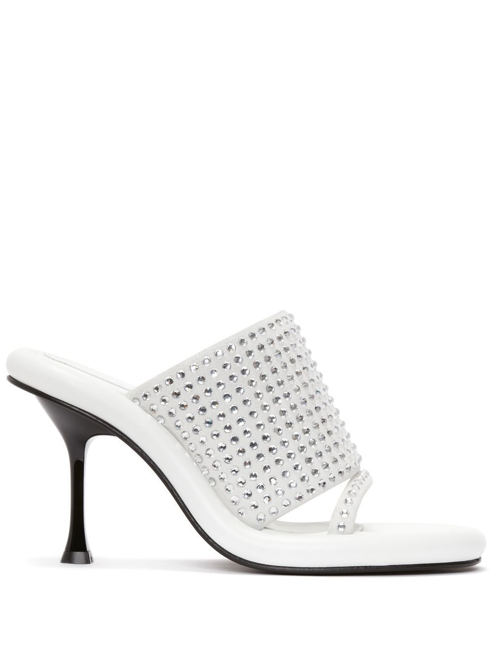JW Anderson Bumper-Tube crystal-embellished 90mm mules - White