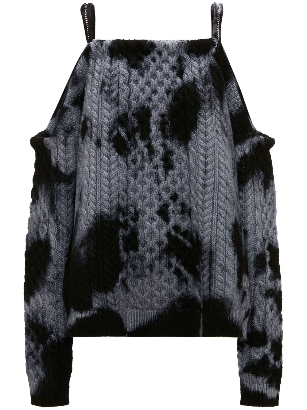 JW Anderson cold-shoulder cable-knit jumper - Black