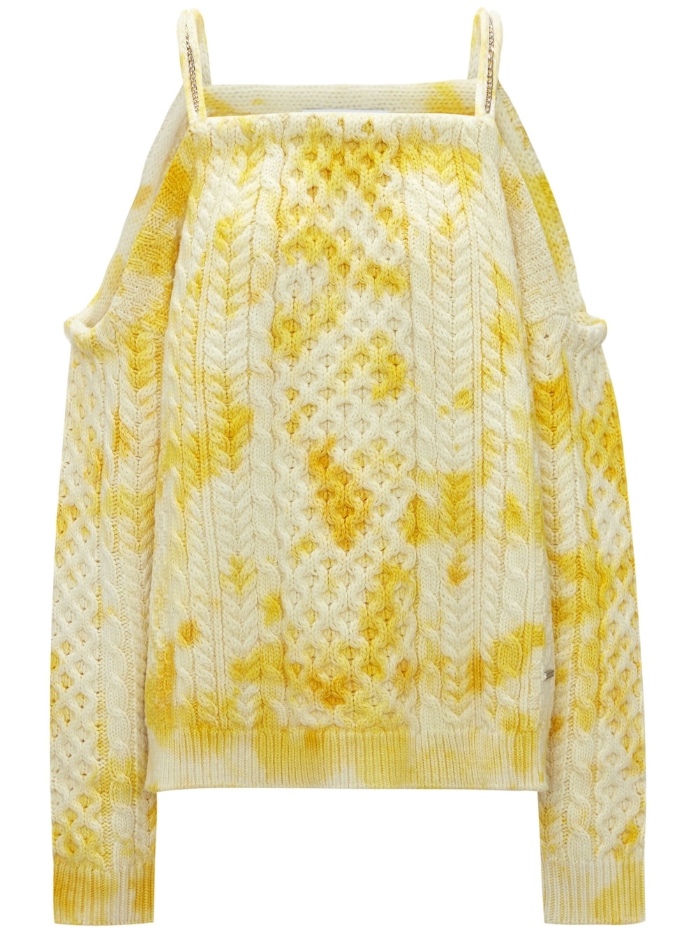 JW Anderson cold-shoulder cable-knit jumper - Yellow