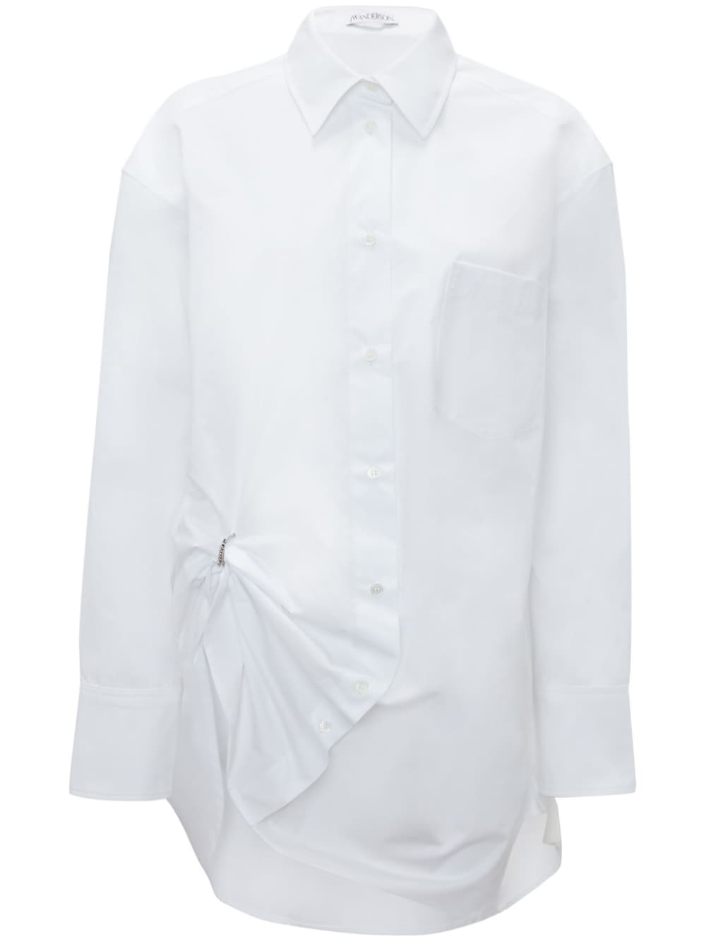 JW Anderson eyelet-detail oversized cotton shirt - White