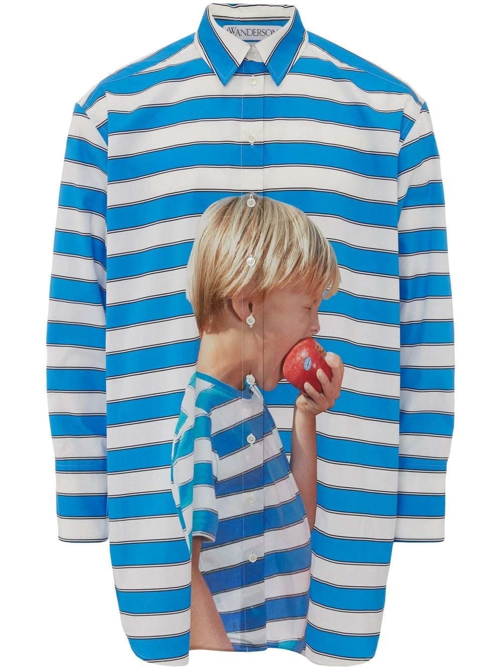 JW Anderson photograph-print striped shirt - Blue