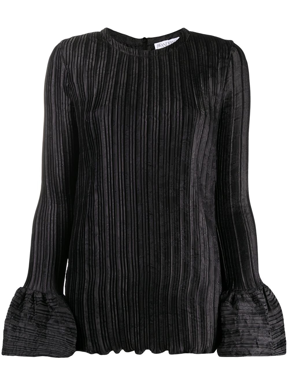 JW Anderson ribbed-knit flare-cuff blouse - Black