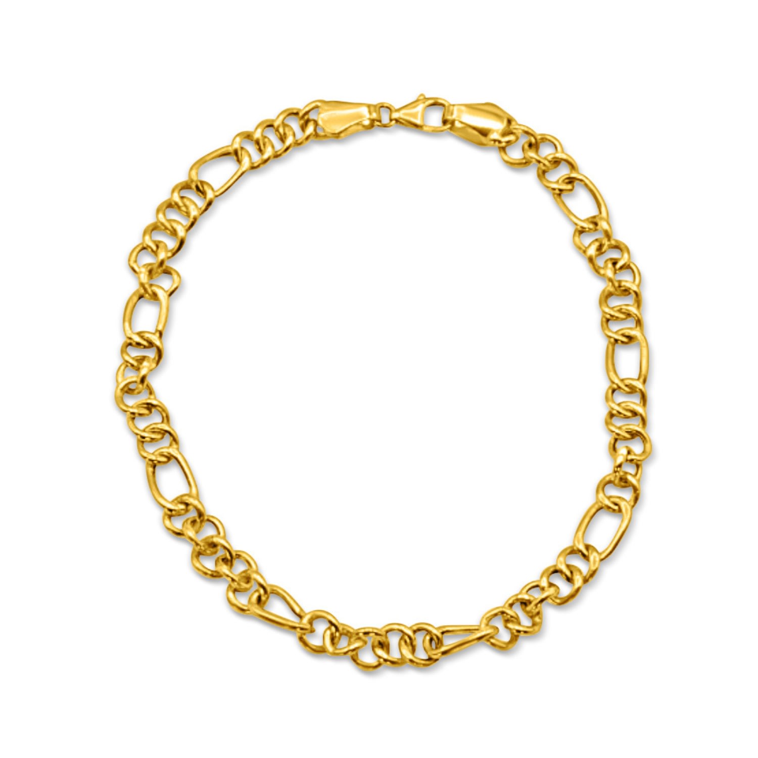 Men's 18K Solid Yellow Gold Link Chain Bracelet Umara Jewellery