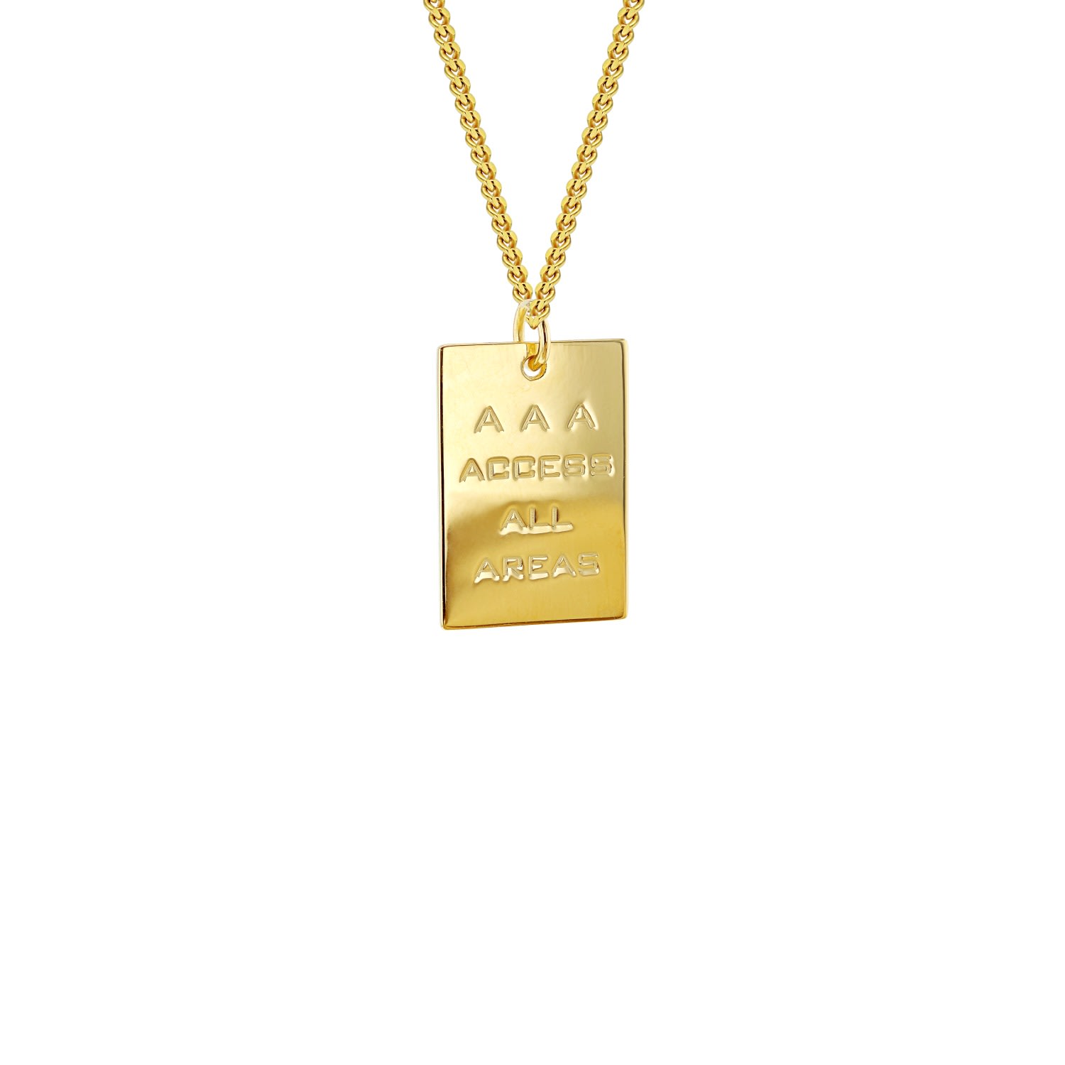 Men's 18Kt Gold Plated Access All Areas Pass Pendant True Rocks