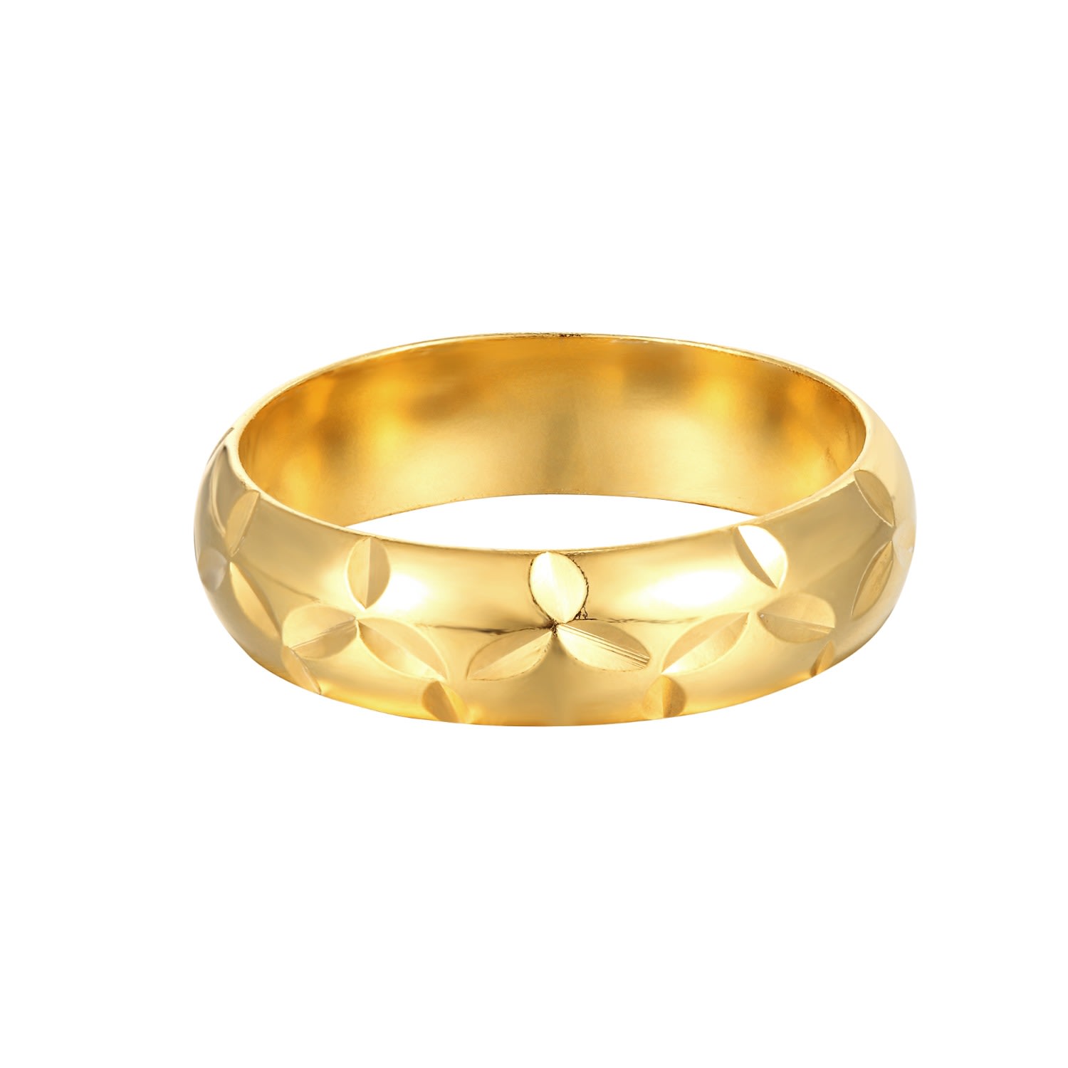 Men's 22Ct Gold Vermeil Diamond Cut Chunky Band Ring SEOL + GOLD