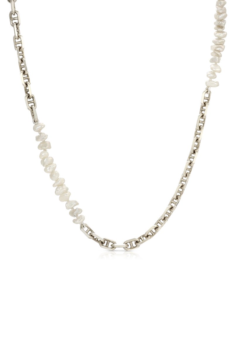 Men's Ace Pearl & Sterling Silver Chain Necklace NAiiA