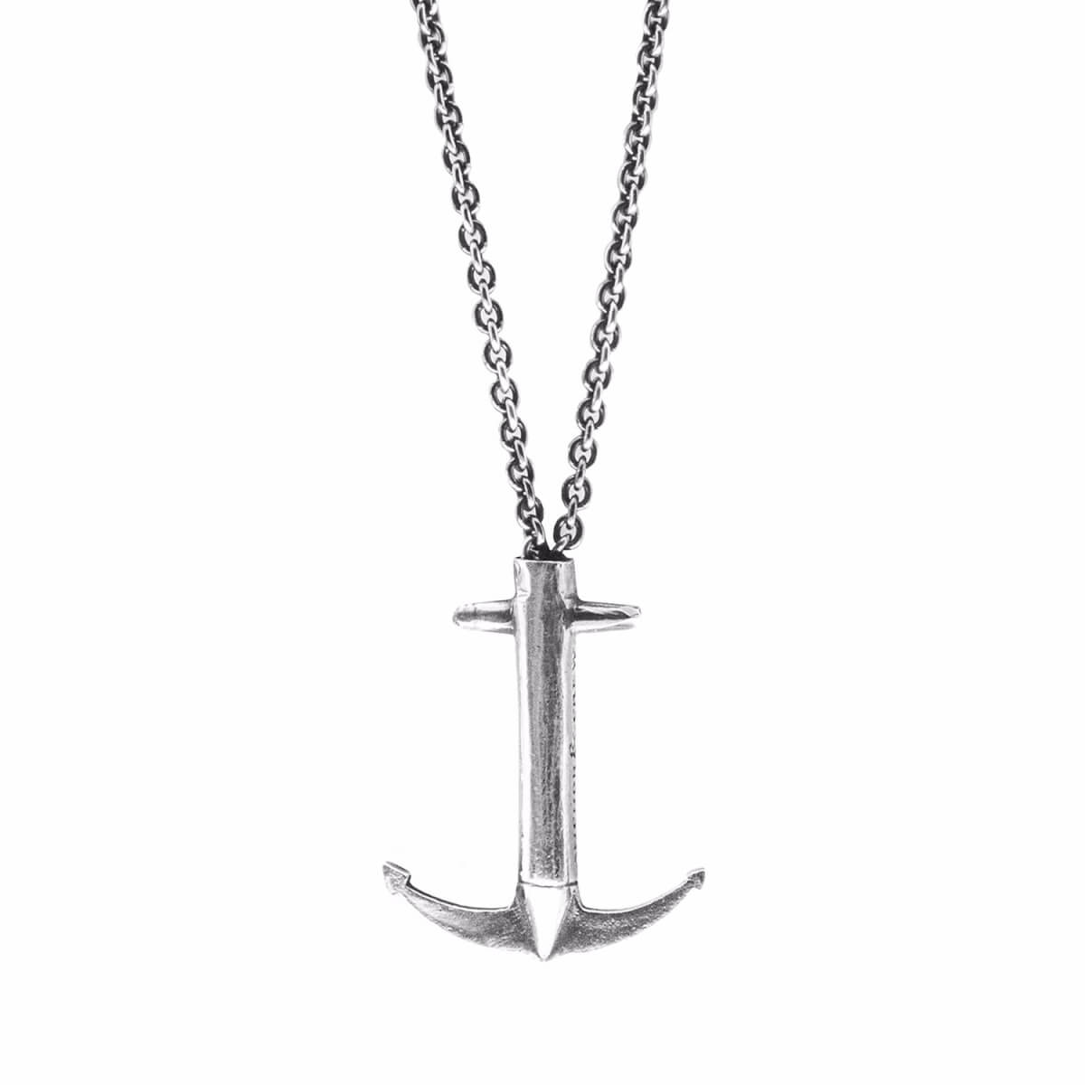 Men's Admiral Anchor Signature Silver Necklace Pendant ANCHOR & CREW