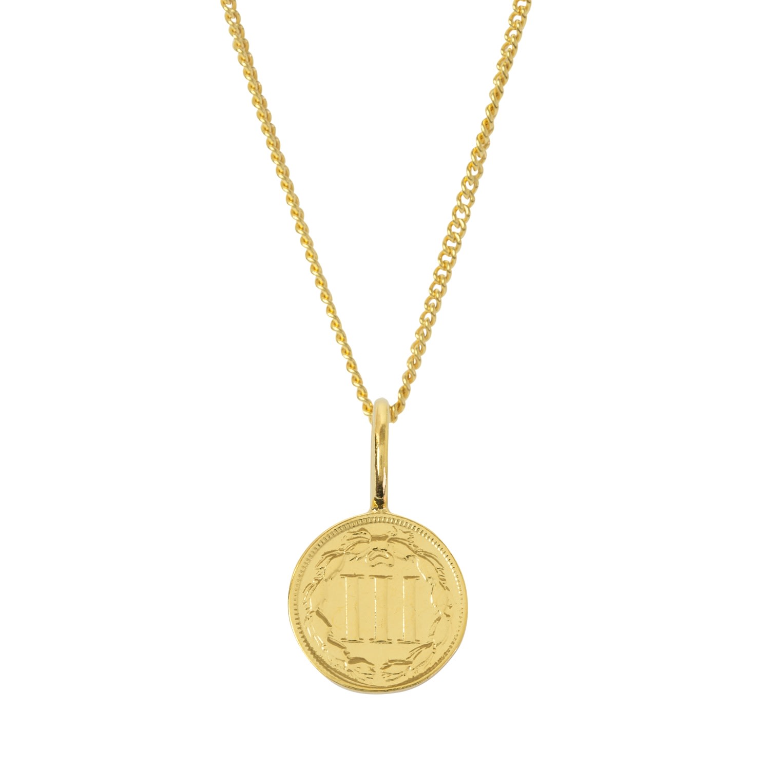 Men's American Coin & Chain In Yellow Gold Plate Katie Mullally