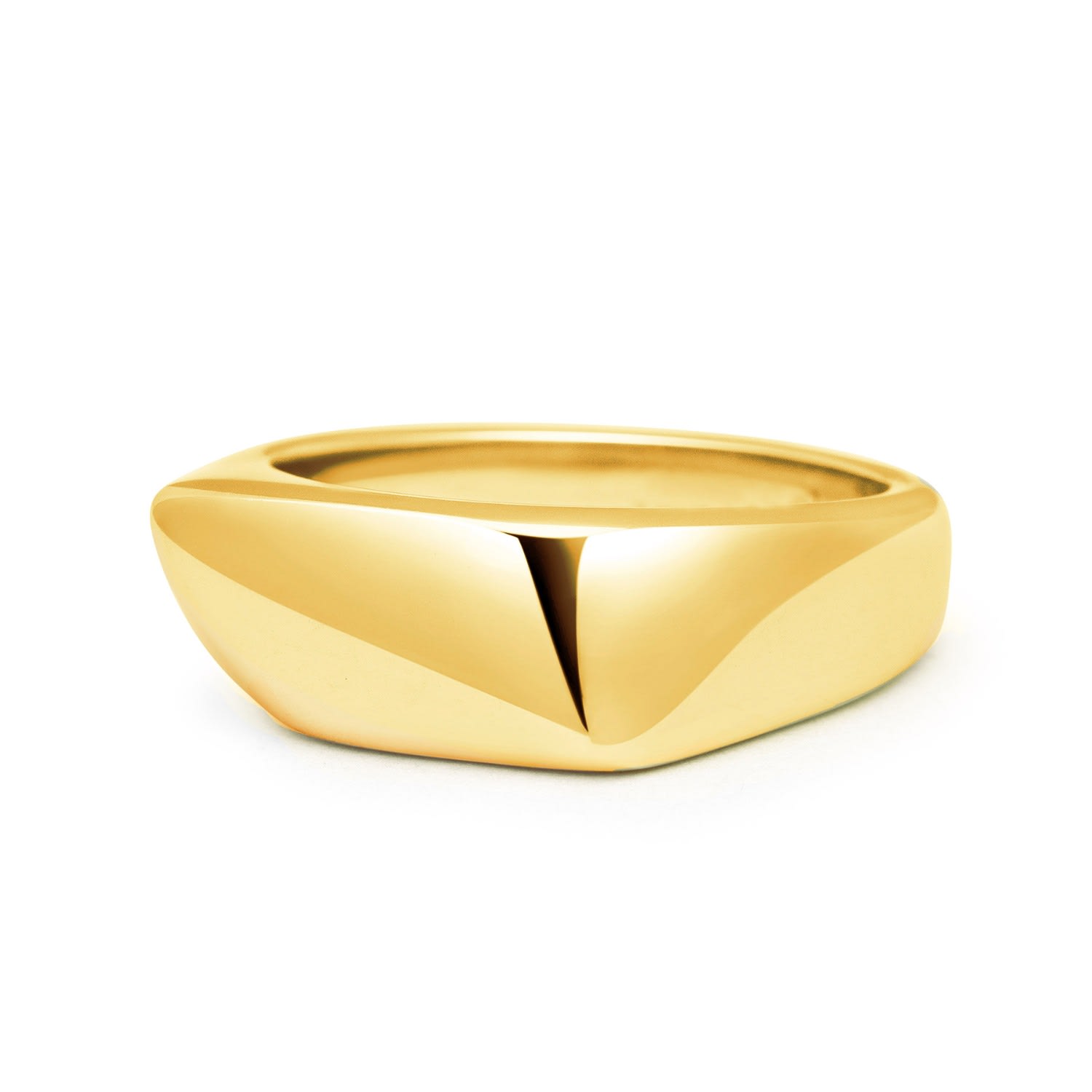 Men's Asymmetrical Signet Ring With Gold Plating Nialaya Jewelry