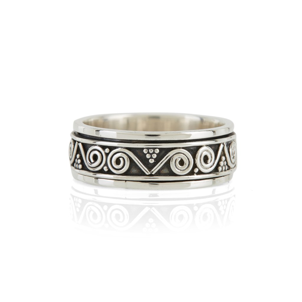 Men's Aztec Wanderer Silver Spinning Ring Charlotte's Web Jewellery