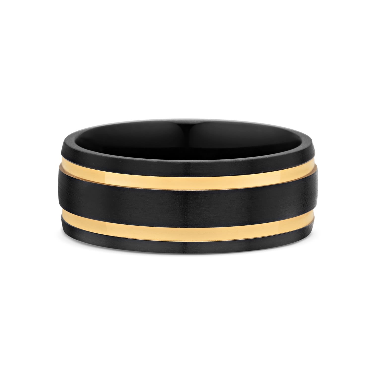 Men's Black / Gold Black B& Ring With Gold Nialaya Jewelry