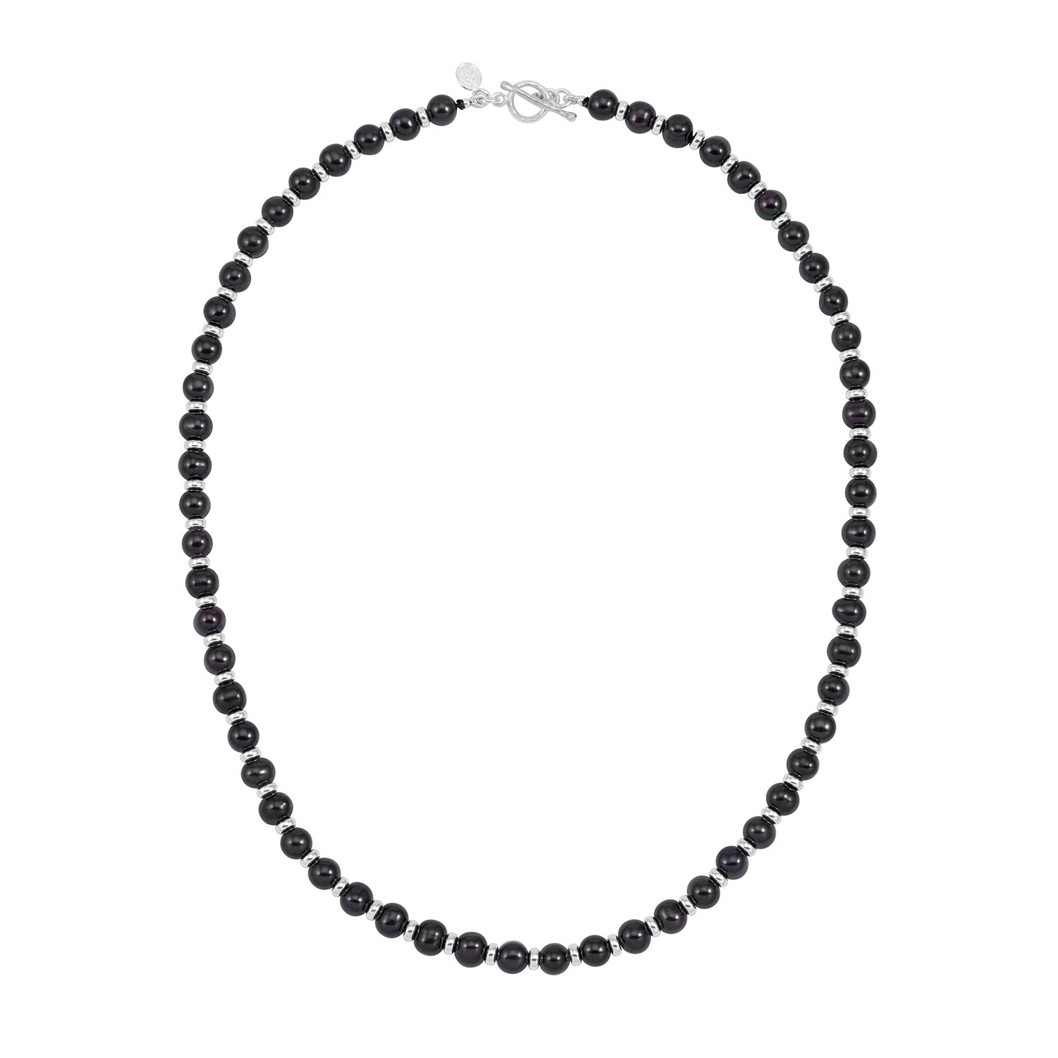 Men's Black Pearls Halo Necklace Dower & Hall