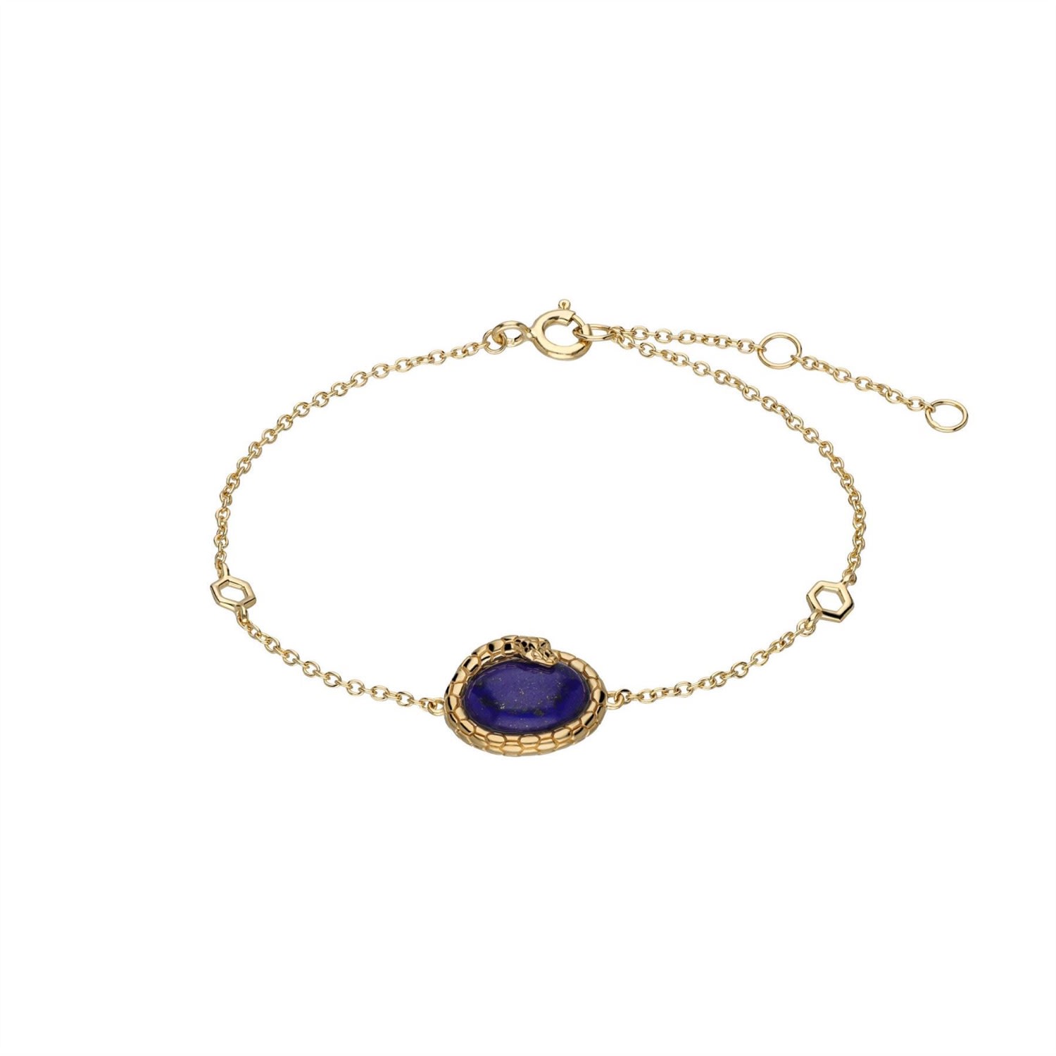 Men's Blue Ecfew Lapis Lazuli Winding Snake Bracelet Gemondo