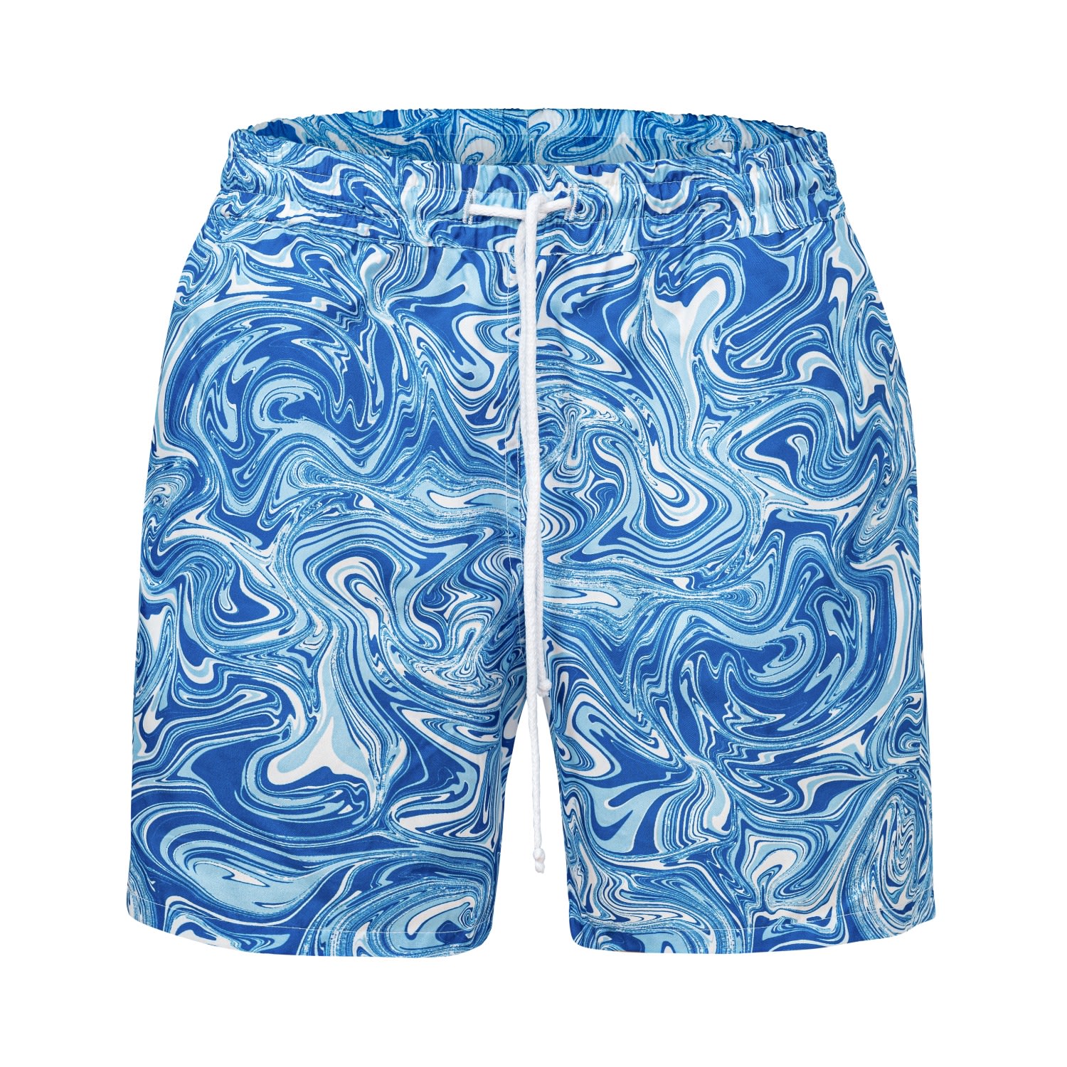 Men's Blue / White Aquadelic Swim Shorts Small Ekcentrik
