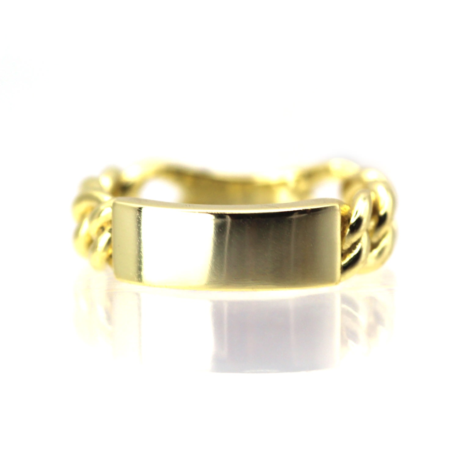 Men's Chain Signet Gold Ring VicStoneNYC Fine Jewelry