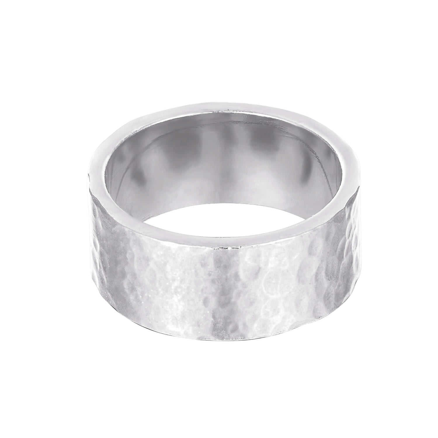 Men's Ecoated Sterling Silver Hammered Pattern Band Ring SEOL + GOLD
