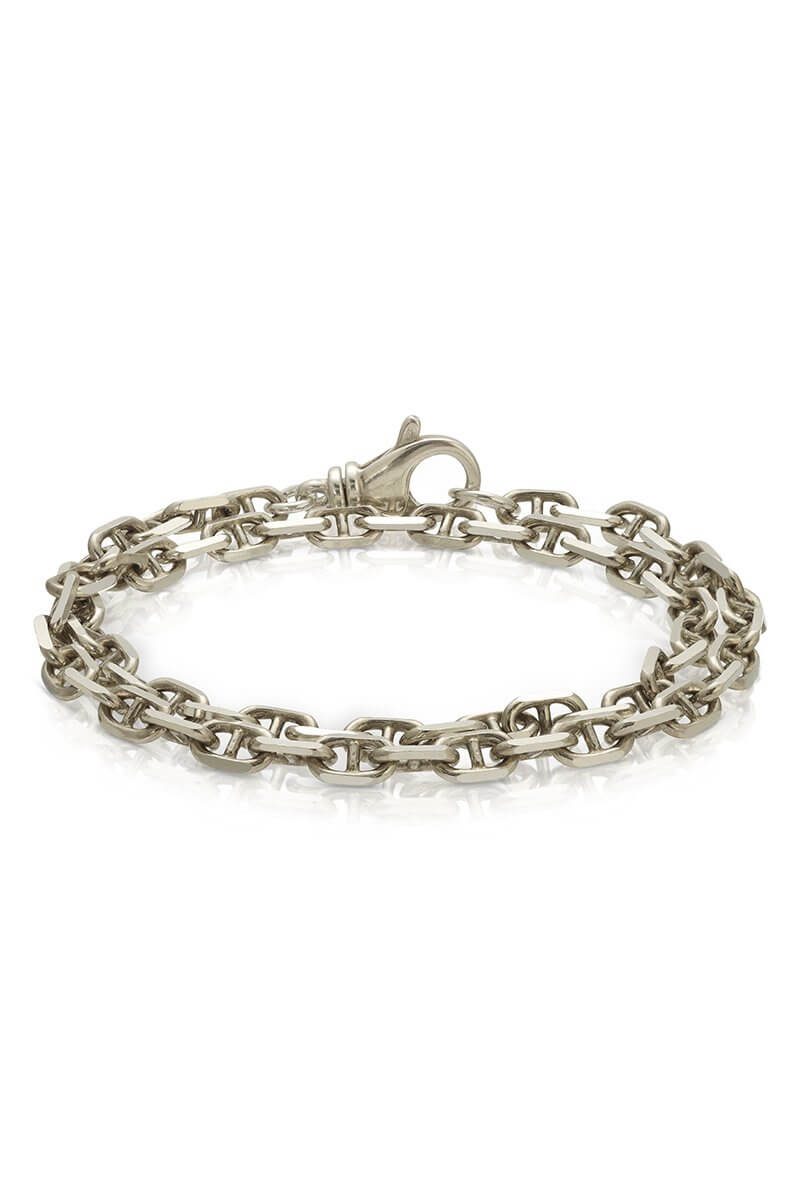Men's Gio Double Wrap Sterling Silver Chain Bracelet NAiiA