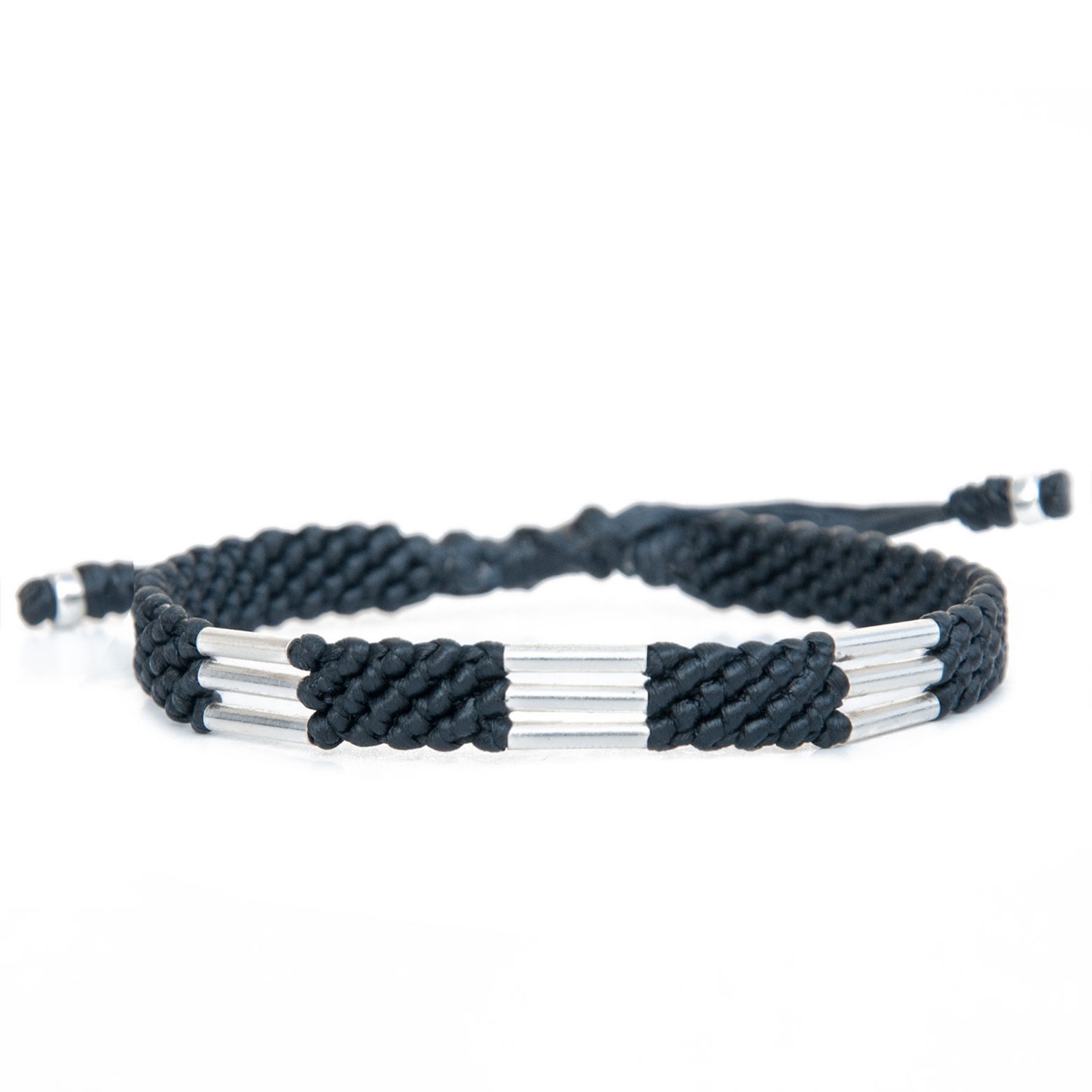 Men's Handmade Waterproof Rope Bracelet - Thames Link Eco- Black Harbour UK Bracelets