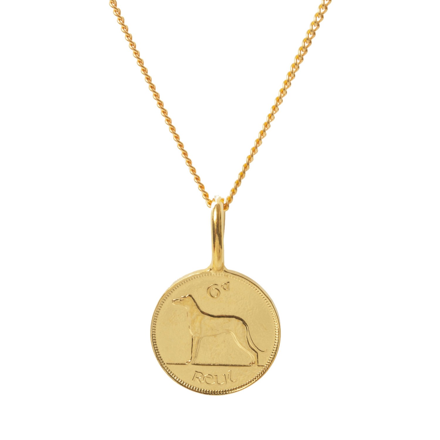 Men's Irish 6D Coin & Chain In Yellow Gold Plate Katie Mullally