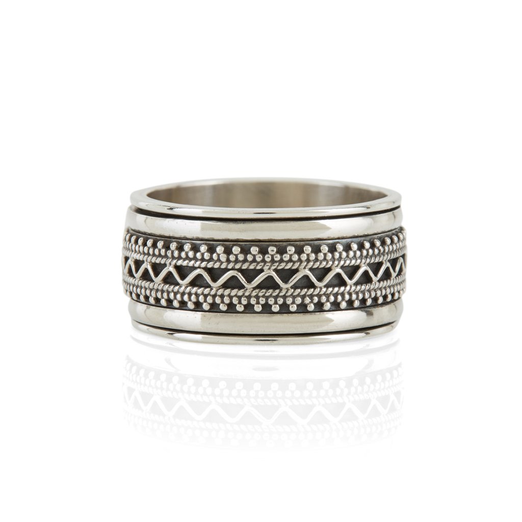 Men's Jaipur Explorer Silver Spinning Ring Charlotte's Web Jewellery