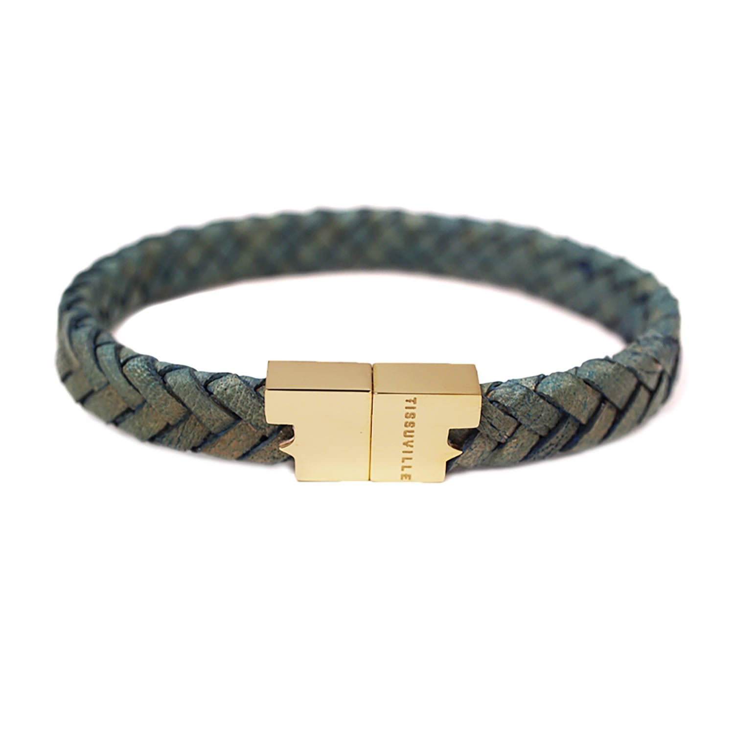 Men's Jargon Jade Leather Bracelet - Green Tissuville