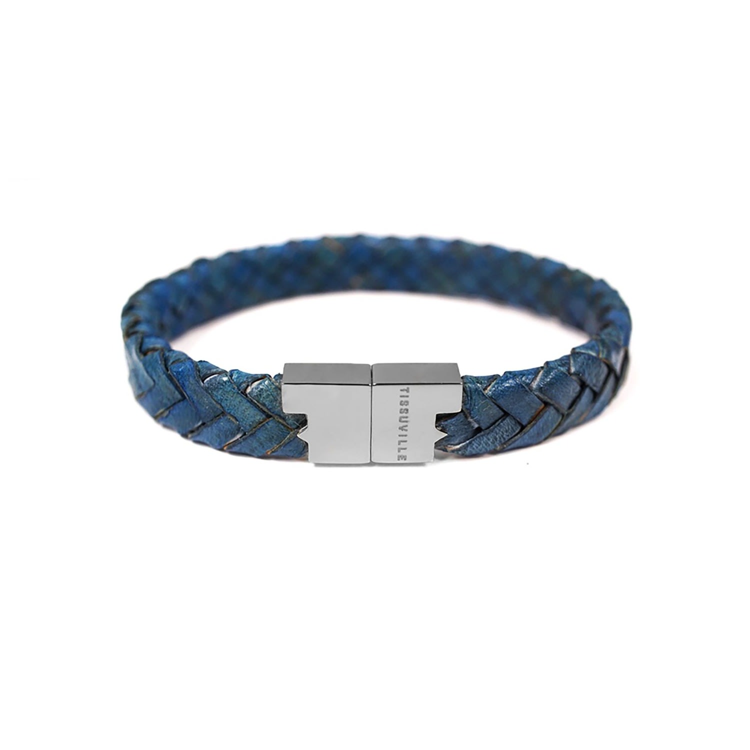 Men's Leather Bracelet - Royal Blue Tissuville