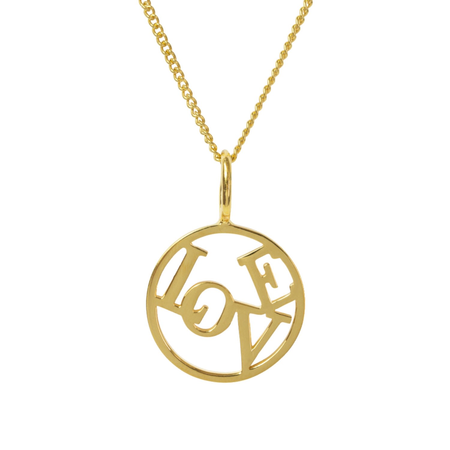 Men's Love Medallion & Chain In Yellow Gold Plate Katie Mullally