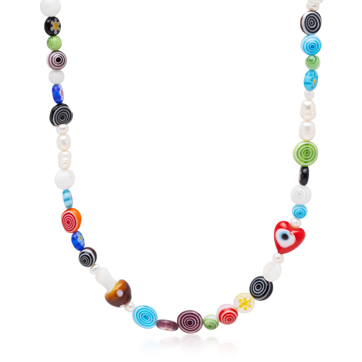 Men's Mushroom Pearl Choker With Assorted Beads Nialaya Jewelry