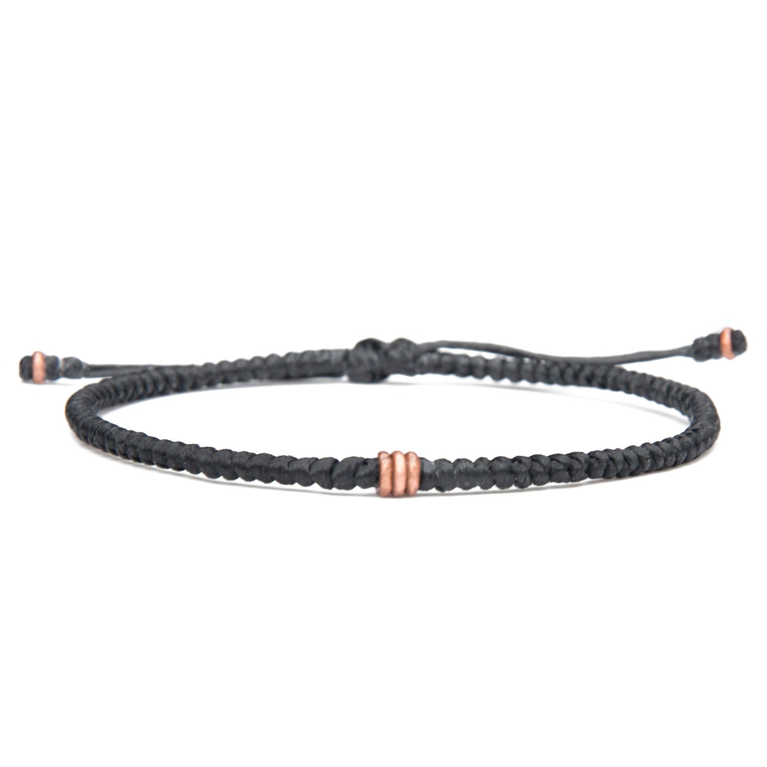 Men's Pure Copper Rounded Men's Black Bracelet - Energy & Protection Harbour UK Bracelets