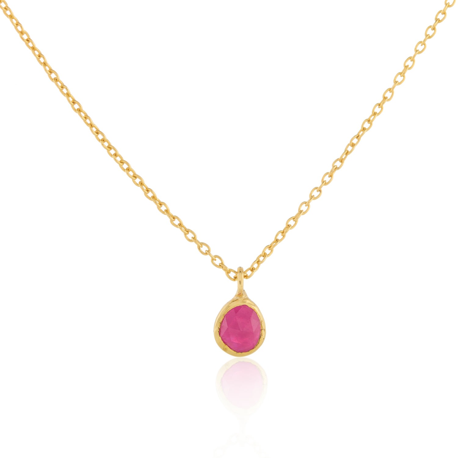 Men's Red Hampton Ruby & Gold Vermeil Necklace Auree Jewellery