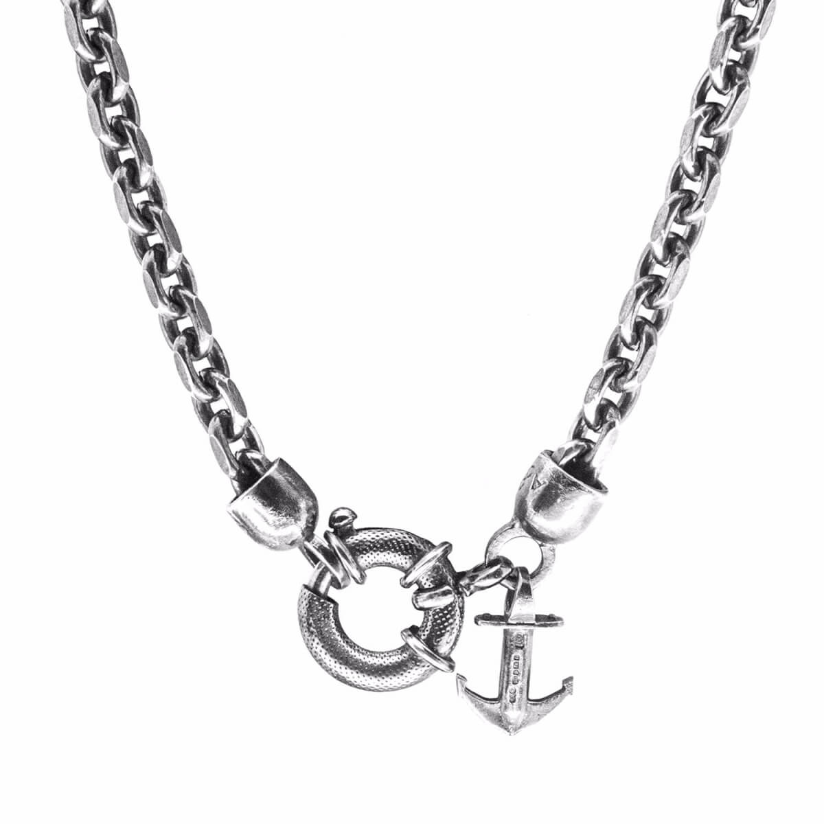 Men's Salcombe Voyage Silver Necklace Pendant ANCHOR & CREW